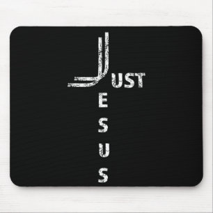 Einfach Jesus Minimal Kreuz Rückendesign für Chris Mousepad