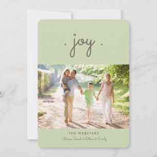 Einfach Joy Holiday Foto Card   Mint Feiertagskarte