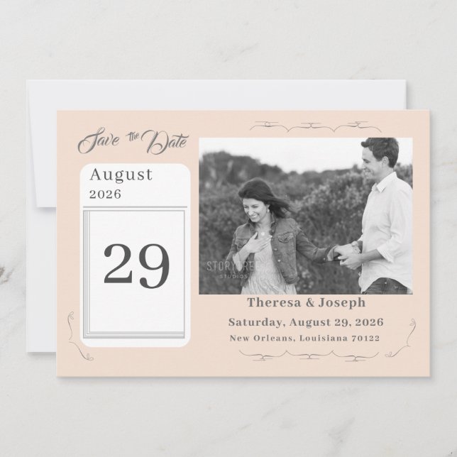 Einfach katholische Hochzeit Save The Date (Vorderseite)