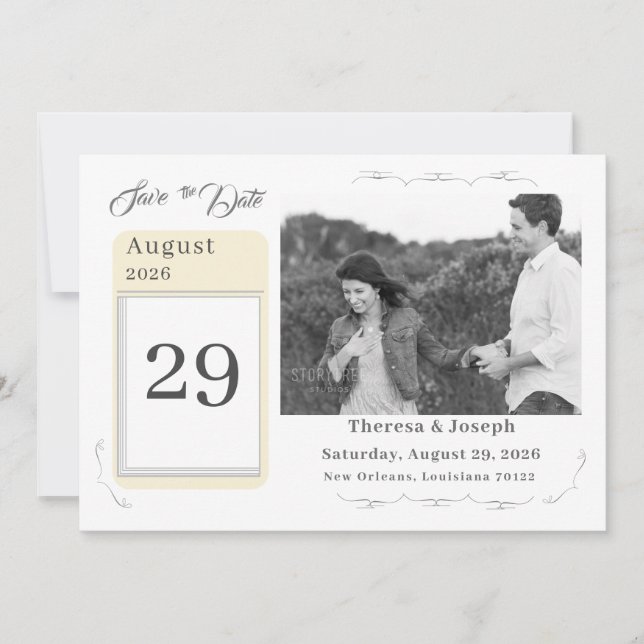 Einfach katholische Hochzeit Save The Date (Vorderseite)