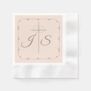 Einfach katholisches Champagner-Menü Rosa Wedding Serviette