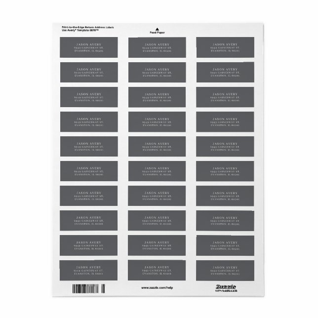 Einfach Klassisch DarkGray Rücksendeadresse Textba (Vorne)