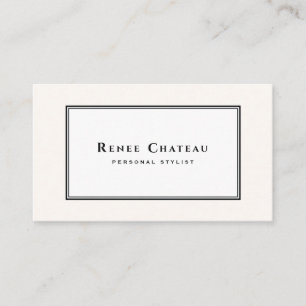 Einfach klassisch elegante Creme-Weiß-Professionel Visitenkarte