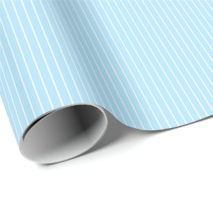 Einfach klassisch leichte babyblaue und weiße Stre Geschenkpapier