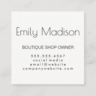 Einfach klassisch und elegant quadratische visitenkarte