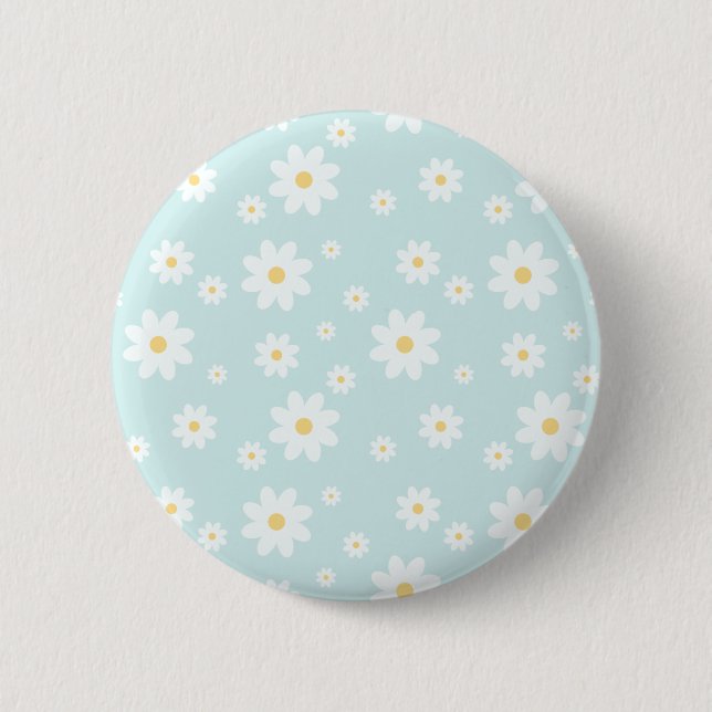 Einfach klassisch weiß Daisy Floral Button (Vorderseite)
