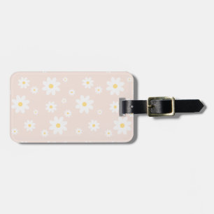 Einfach klassisch weiß Daisy Floral Gepäckanhänger