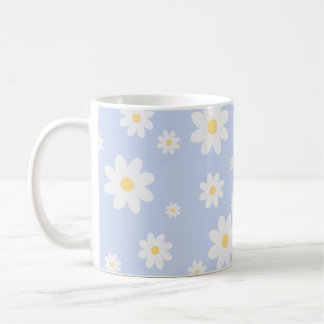 Einfach klassisch weiß Daisy Floral Kaffeetasse