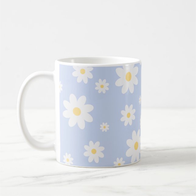 Einfach klassisch weiß Daisy Floral Kaffeetasse (Links)