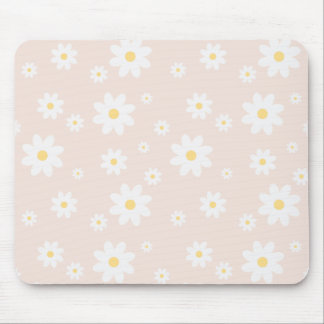 Einfach klassisch weiß Daisy Floral Mousepad