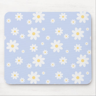 Einfach klassisch weiß Daisy Floral Mousepad