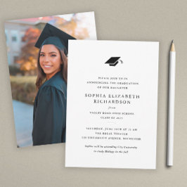 Einfach klassischer Abschluss mit Schwarz und Weiß Ankündigung