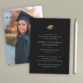 Einfach klassischer Abschluss mit Schwarz und Weiß Ankündigung