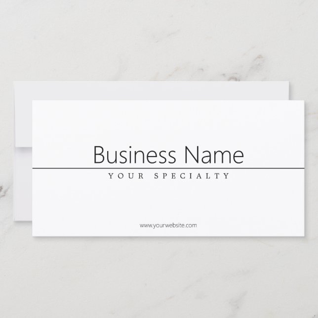 Einfach klassischer schwarzer Text auf Weiß (Vorderseite)