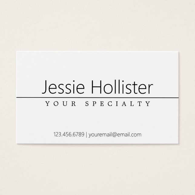 Einfach klassischer schwarzer Text auf Weiß (Vorderseite)