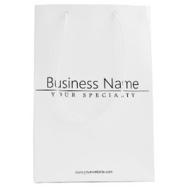 Einfach klassischer schwarzer Text auf Weiß Mittlere Geschenktüte