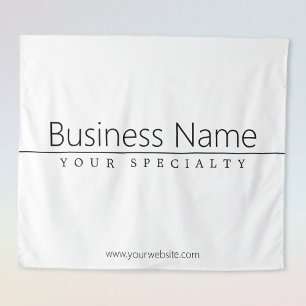 Einfach klassischer schwarzer Text auf Weiß Wandteppich