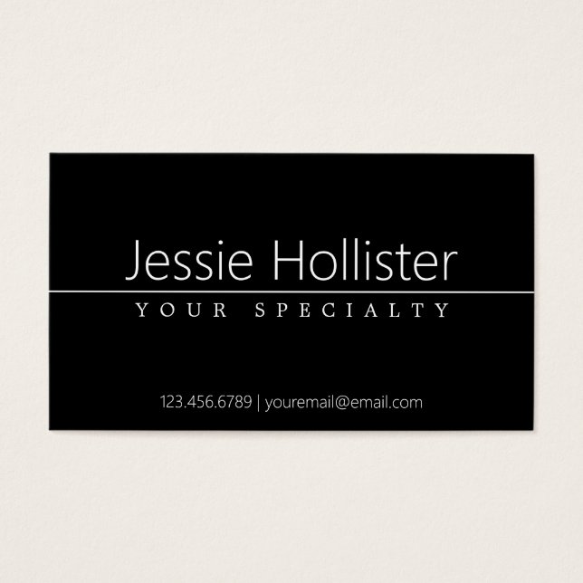 Einfach klassischer weißer Text auf schwarz (Vorderseite)