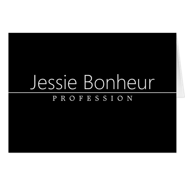 Einfach klassischer weißer Text auf schwarz (Vorderseite (Horizontal))