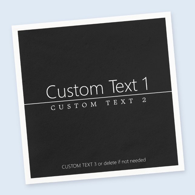 Einfach klassischer weißer Text auf schwarz Serviette (Von Creator hochgeladen)