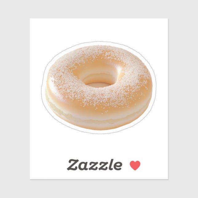 Einfach klassischer Zucker-Dusted Donut Aufkleber (Blatt)