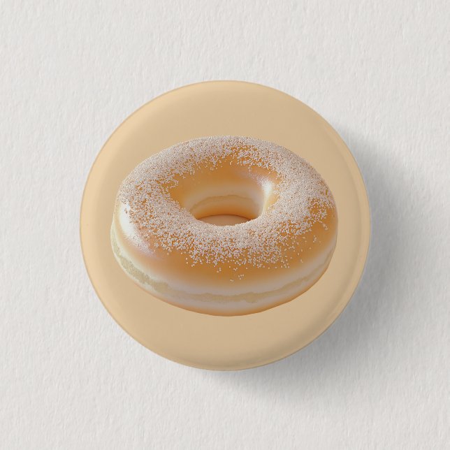 Einfach klassischer Zucker-Dusted Donut Button (Vorderseite)