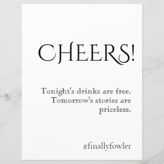 Einfach klassisches Hochzeitssegment Open Bar Sign