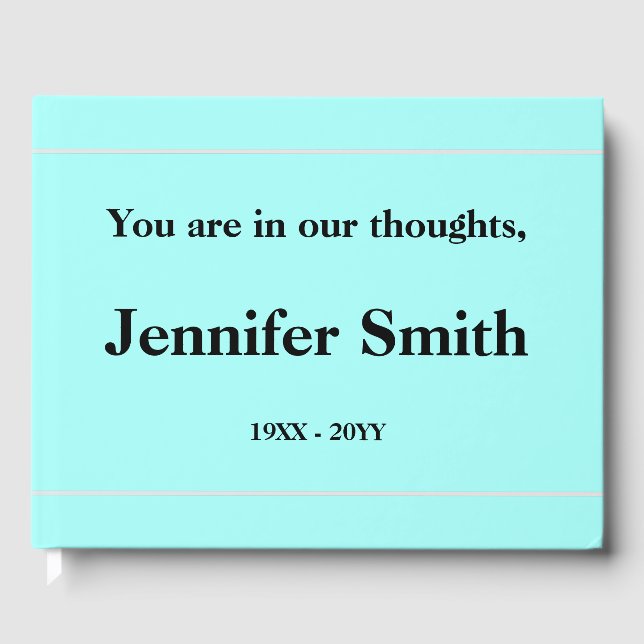 Einfach & konservativ Begräbnisbuch Gästebuch (Vorderseite)