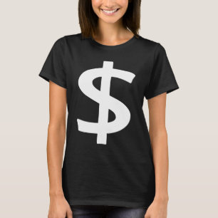 Einfach kühne große weiße Dollar Sign Sans Serif F T-Shirt