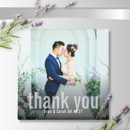 Einfach kühne Moderne Vielen Dank Hochzeit Foto Ma Magnet