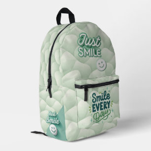 Einfach lächeln Minimalistisches Design – Elegant  Bedruckter Rucksack