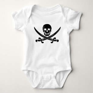 Einfach lächelnder Piratenschädel mit überlaufe Baby Strampler