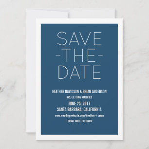 Einfach laden Sie Save the Date ein, blau
