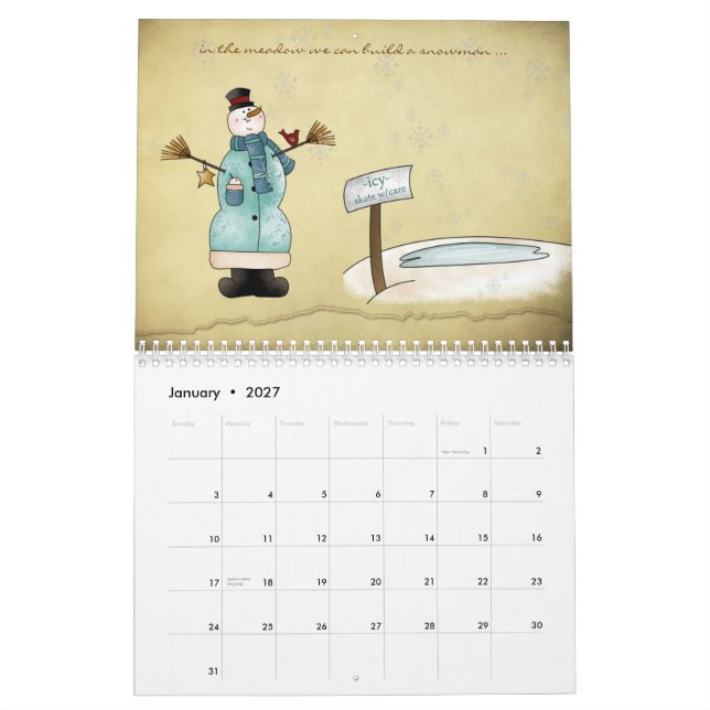 Einfach Land-Kalender Kalender (Jan 2027)