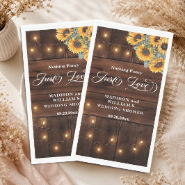 Einfach Liebe Braun Holz Lichterkette Hochzeitssho Serviette