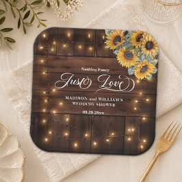 Einfach Liebe Brown Holz Lichterkette Hochzeit Bra Pappteller