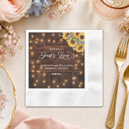 Einfach Liebe Brown Holz Lichterkette Hochzeit Bra Serviette