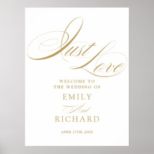 Einfach Liebe Elegante Gold Schrift Hochzeits Will Poster