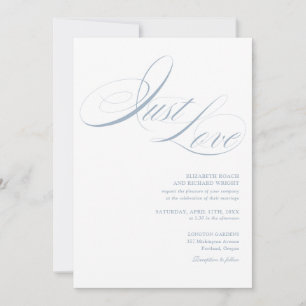 Einfach Liebe Elegante Moderne Schrift Staubblau H Einladung