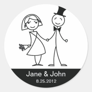 Einfach Liebe-Hochzeitstil Runder Aufkleber