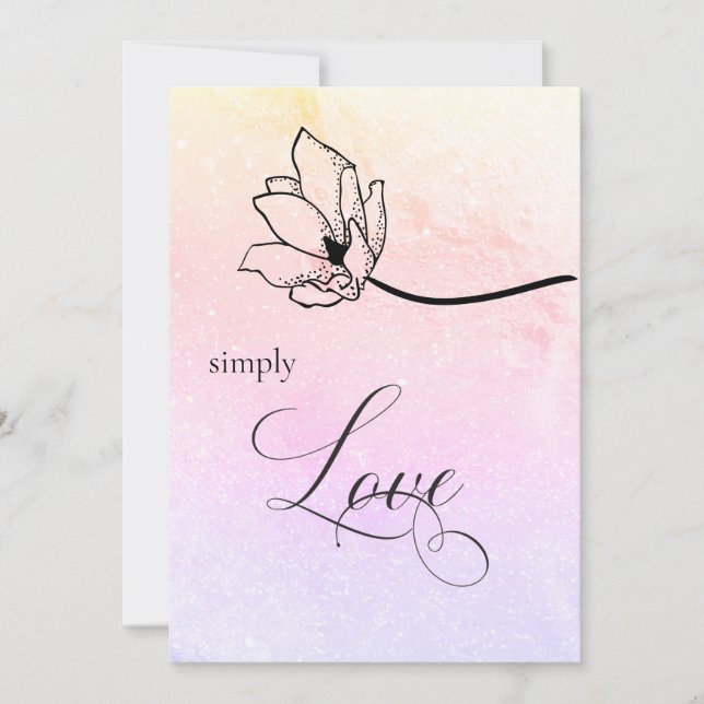 "EINFACH LIEBE Pastel Floral Wedding Luna Einladun Einladung (Vorderseite)