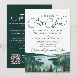 Einfach Liebe Rustikal Lake Tahoe QR Code Hochzeit Einladung