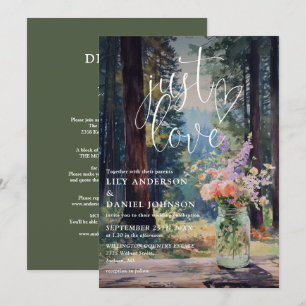 Einfach Liebe Rustikale Wald Blumen Hochzeit Einladung
