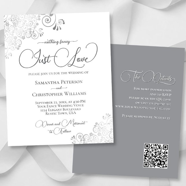 Einfach Liebe Silver QR Code HAUSHALT Hochzeit ein (Front/Back)