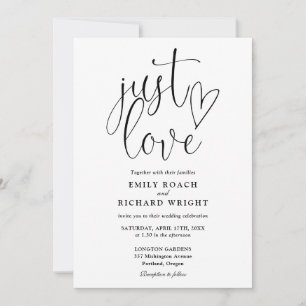 Einfach Liebevolle Alles in Einem Schwarz-Weißen H Einladung