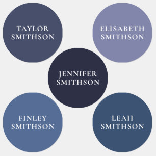 Einfach Lila Blau - Ihre Namensschule hinzufügen Etiketten