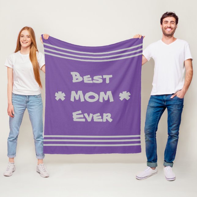 Einfach Lila Grau "Best Mama Ever" Fleecedecke (Beispiel)