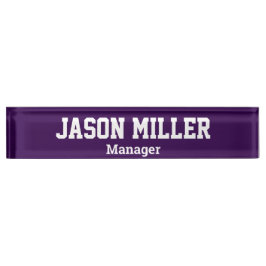 Einfach Lila mit White Letters Namensplakette