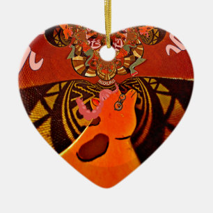 Einfach lustig Giraffenbild Keramik Ornament