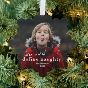 Einfach lustige unanständige 2-Foto-Weihnachtsfeie Ornament Karte